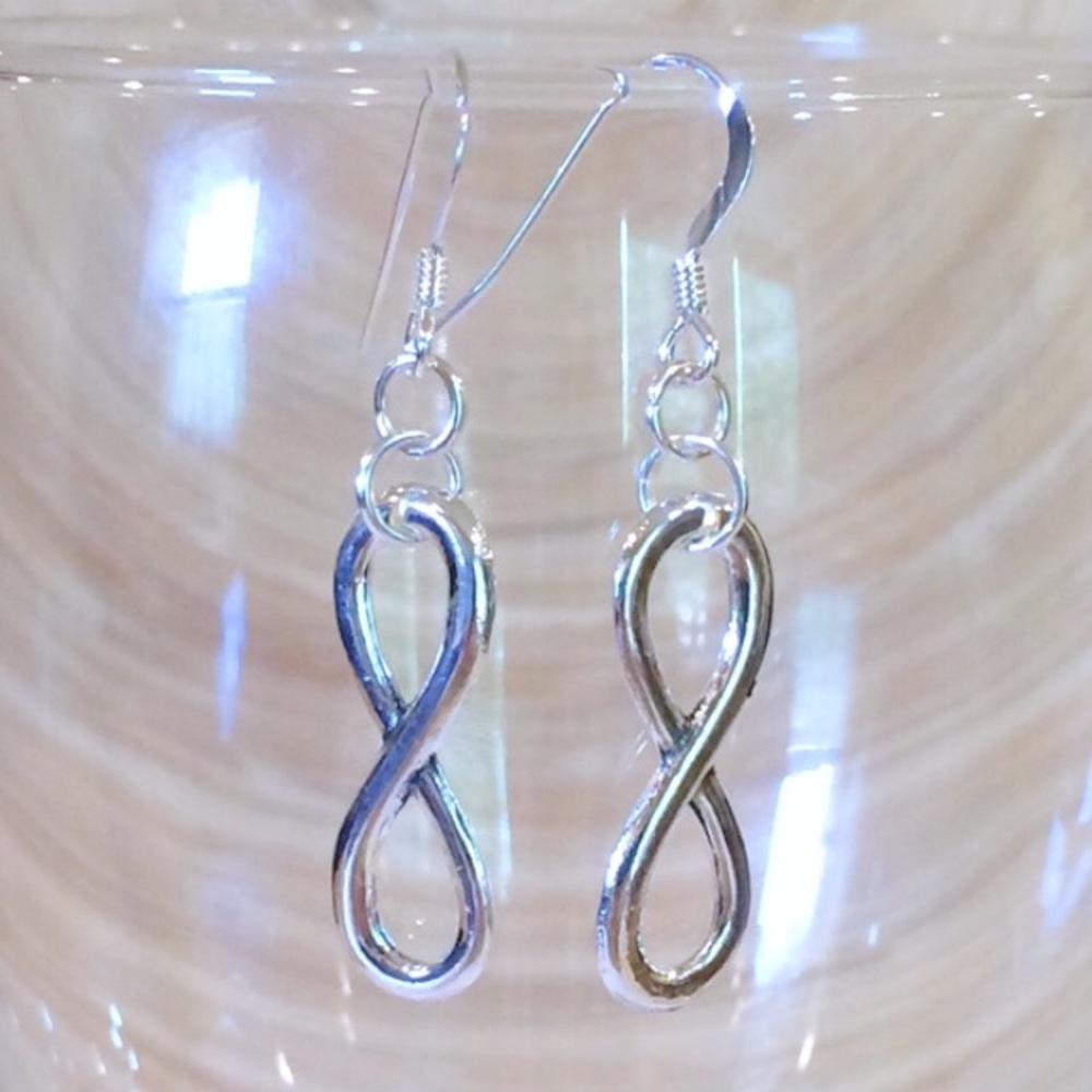 Silver infinity earrings